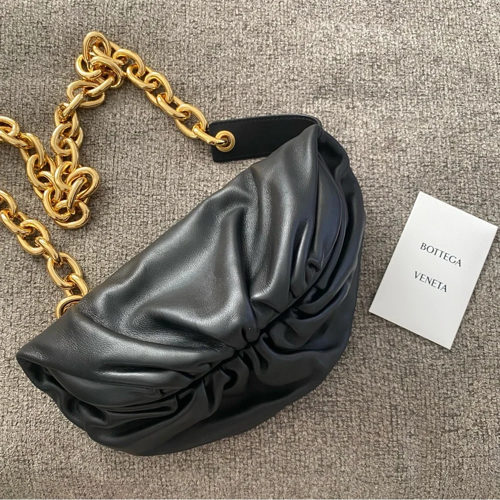 Bottega Veneta Black Crescent Pouch Clutch